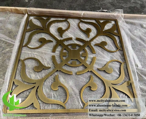 Laser Cut Metal Screen  With Motif Pattern Aluminum 10mm
