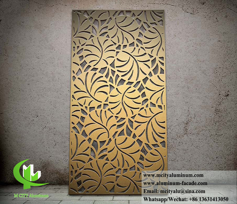 Laser Cut Metal Screen  With Motif Pattern Aluminum 10mm