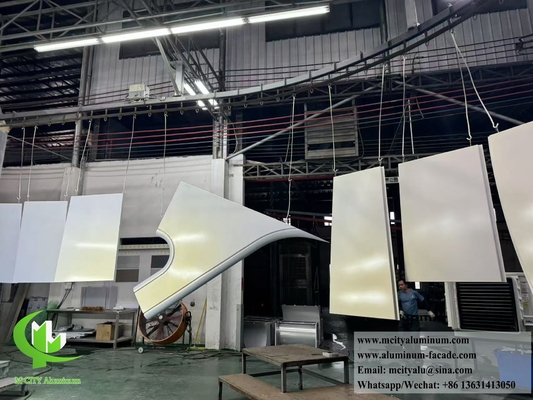 Hyperbolic solid aluminium cladding double curved metal facades