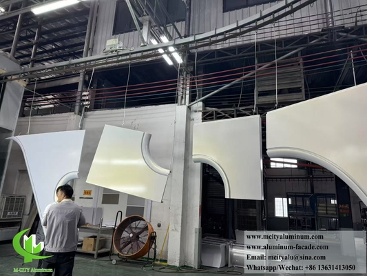 Hyperbolic solid aluminium cladding double curved metal facades