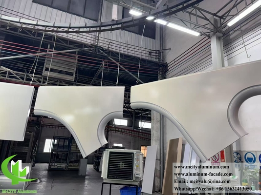 Hyperbolic solid aluminium cladding double curved metal facades