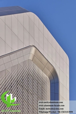 Customizable Aluminum Facade Cladding For Any Building 3D Design Perforation CNC Engraving More