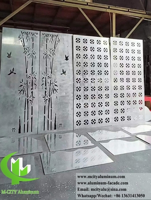 Decorative Metal Screen Aluminium Sheet With Laser Cut Pattern 20mm For Gate