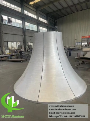 Customized Hyperbolic Metal Facades Aluminum Cladding Double Curved