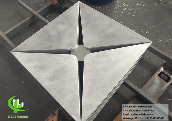 3D Metal Cladding Aluminum Panels For Prefabricated And Customized Facade Design With Round Holes Perforation