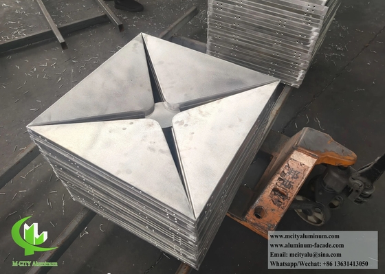 3D Metal Cladding Aluminum Panels For Prefabricated And Customized Facade Design With Round Holes Perforation