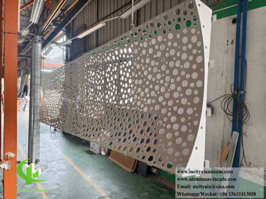 CNC carved aluminum panels for building facades