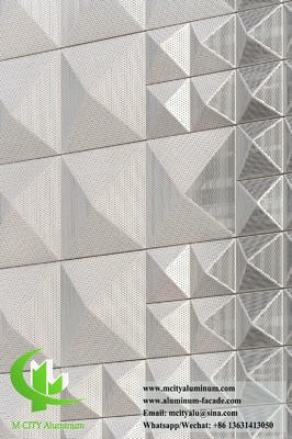 3D Perforated Alumminum Facade  Panels Exterior Wall Cladding
