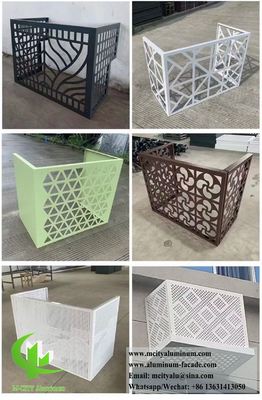 Aluminum Air Conditioner Cover Heat Pump Cover Metal Screen CNC cut pattern