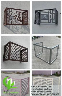 Aluminum Air Conditioner Cover Heat Pump Cover Metal Screen CNC cut pattern