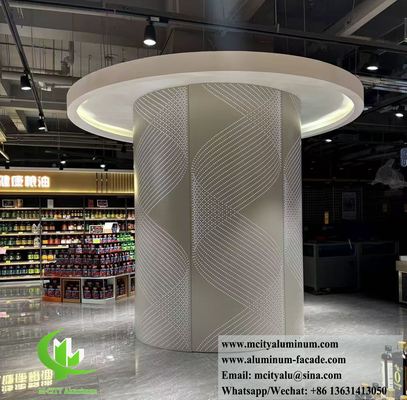 Aluminum Column Cladding With Perforation Pattern Interior Exterior Decoration