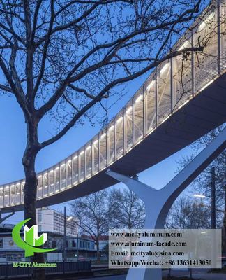 Aluminum expanded mesh metal screen for Pedestrian overpass corridor