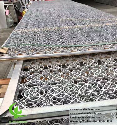Laser Cut Aluminum Screen Metal 10mm Perforated Partition with 10mm framing