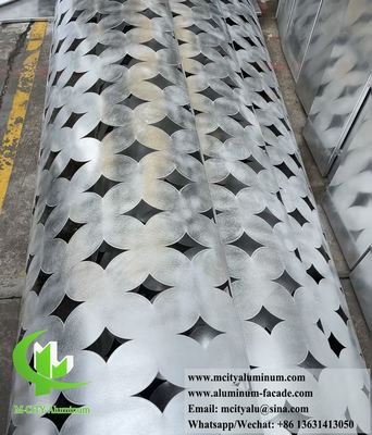 Solid Aluminum Cladding For Column Decoration 2mm PVDF With Perforation Pattern