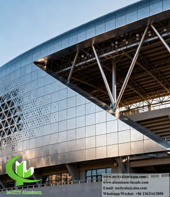 Architectural Aluminum Facade Perforating Screen Metal Cladding Panel Export To Malaysia