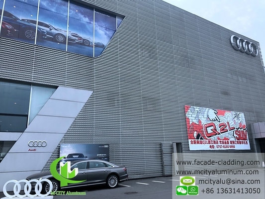 Architectural aluminum panel for facade cladding customized perforation