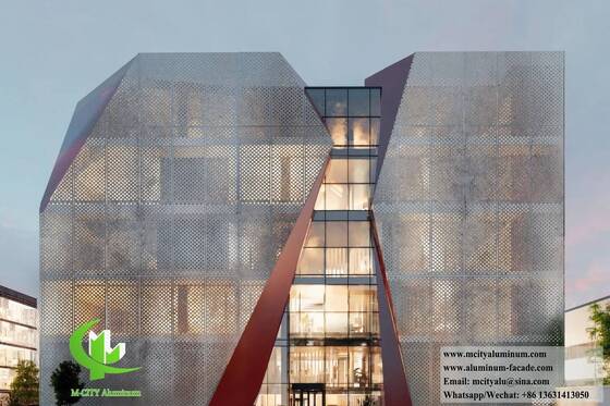 Perforated Aluminum Outdoor Wall Cladding Architectural Facade System