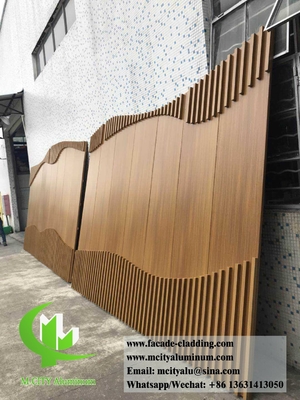 Wood grain  color Metal aluminum panel for curtain wall facade