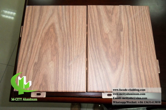 Wood grain  color Metal aluminum panel for curtain wall facade