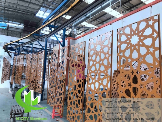 Architectural aluminum facade laser cut metal sheet for muslim mosque wall cladding