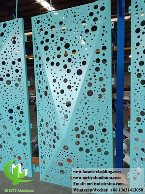 3d design Perforated Architectural aluminum facade laser cut for hotel  wall cladding