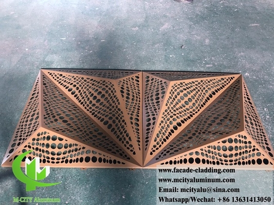 3D perforated sheet Architectural aluminum facade laser cut metal sheet for cladding
