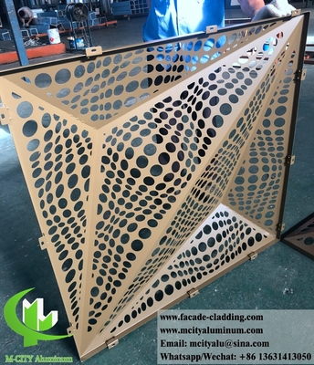 3D perforated sheet Architectural aluminum facade laser cut metal sheet for cladding