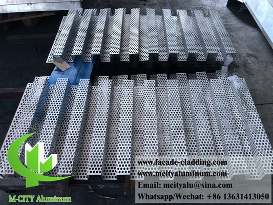 CNC Architectural perforated sheet metal Outdoor aluminium sheet facade cladding 3mm folded