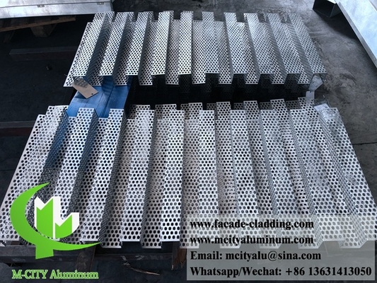 CNC Architectural perforated sheet metal Outdoor aluminium sheet facade cladding 3mm folded supplier