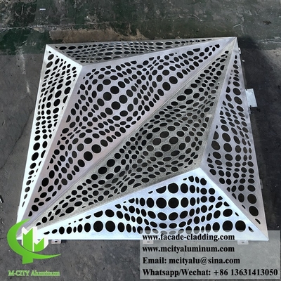 CNC Architectural perforated sheet metal Outdoor aluminium sheet facade cladding 3mm folded