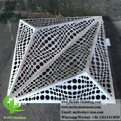 CNC Architectural perforated sheet metal Outdoor aluminium sheet facade cladding 3mm folded supplier