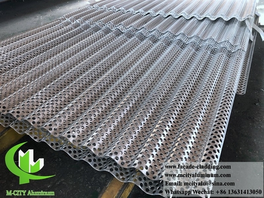 Waved metal panels aluminium perforated sheet for wall cladding facades