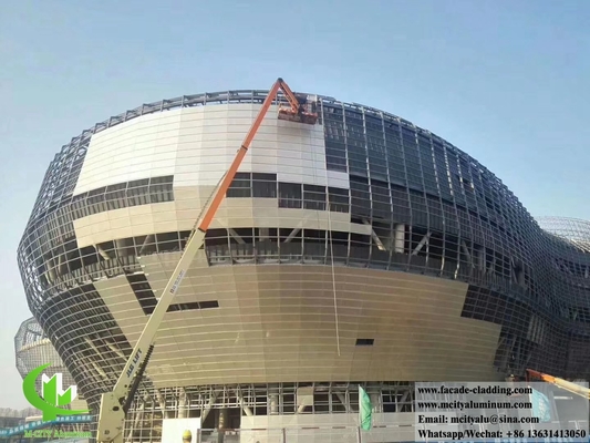 Aluminum sheet fluorocarbon perforated panel curtain wall for facade cladding supplier in China