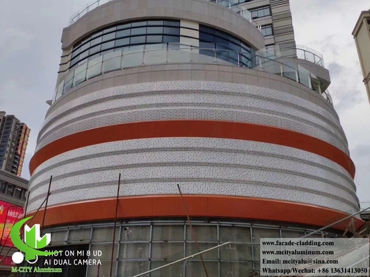 Aluminum sheet fluorocarbon perforated panel curtain wall for facade cladding supplier in China