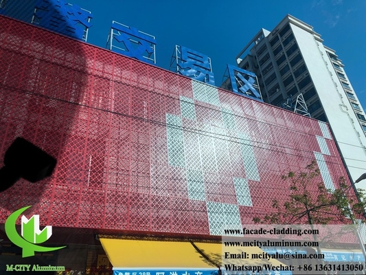CNC cladding aluminum fluorocarbon perforated panel curtain wall for facade cladding