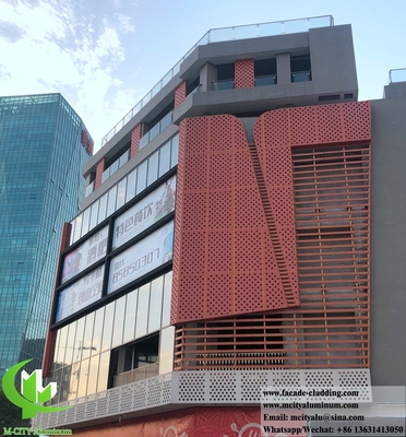 CNC cladding aluminum fluorocarbon perforated panel curtain wall for facade cladding