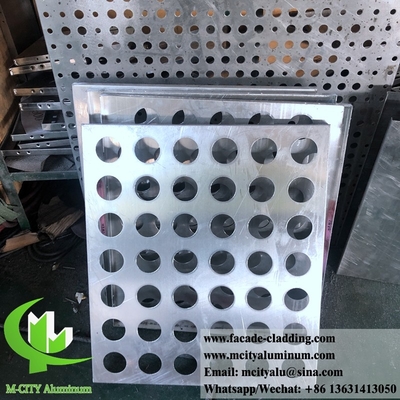 CNC cladding aluminum fluorocarbon perforated panel curtain wall for facade cladding