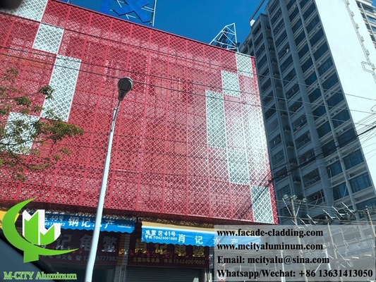 CNC cladding aluminum fluorocarbon perforated panel curtain wall for facade cladding