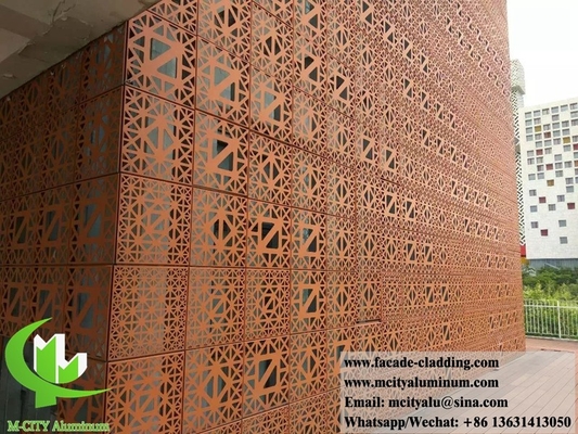 Triangle shape Perforated metal cladding aluminium facades for building architectural