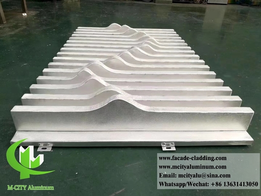 Waved 3D metal ceiling metal facades aluminium tube welded customized claddings