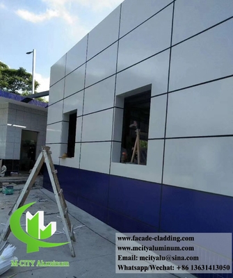 Solid wall cladding metal panels aluminium facades sliver color 3mm thickness