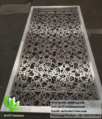 Metal screen aluminium screen with laser cut designs 10mm 8mm 6mm