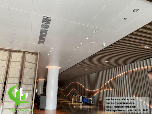 Powder coated white color solid  wall cladding aluminum ceiling interior decoration