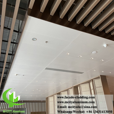 Powder coated white color solid  wall cladding aluminum ceiling interior decoration