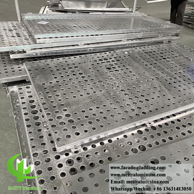 Exterior metal cladding aluminium sheet with perforation pattern round holes powder coated pvdf
