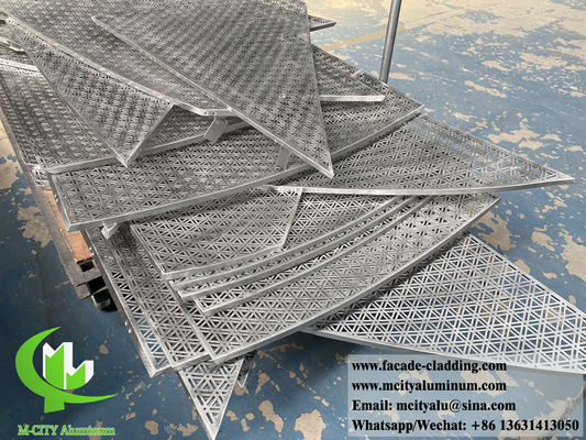 Exterior metal cladding aluminium sheet with perforation pattern round holes powder coated pvdf