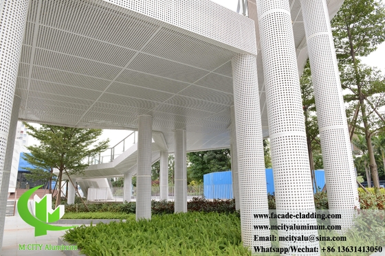 Solid aluminum cladding perforation pattern for column decoration with LED light supplier