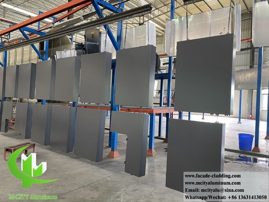 Solid Aluminum Wall Cladding Grey Color PVDF 20 Years Warranty 3mm Thickness For Building Facade