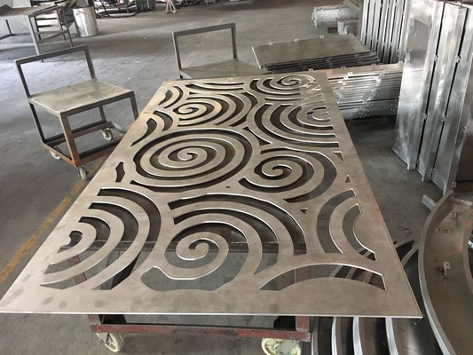 Laser cut aluminum cladding panels with Powder coated finish sliver color 3mm thickness supplier