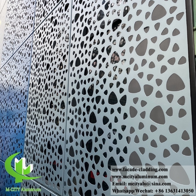 Laser cut aluminum cladding metal wall facade PVDF blue color 3mm decorative sheet supplier